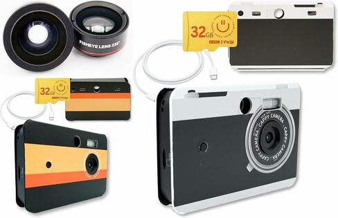 Cappy Screenless Digital Camera Bundle with Black Case & Lens Set | Digital Detox Camera for Mindful Photo & Video | Screen-Free Portable Camcorder to Live in the Moment in Kuwait