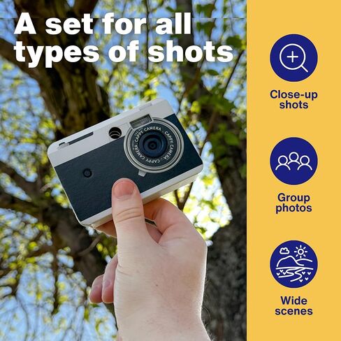 Cappy Screenless Digital Camera Bundle with Black Case & Lens Set | Digital Detox Camera for Mindful Photo & Video | Screen-Free Portable Camcorder to Live in the Moment in Kuwait