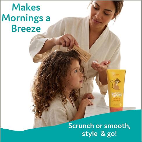 T is for Tame Kids' Hair Taming Cream for Frizz, Flyaways & Bedhead | Leave-in taming cream (3.38 fl oz) w/coconut & jojoba oil, never stiff, sticky or oily, all hair types, made in USA in Kuwait