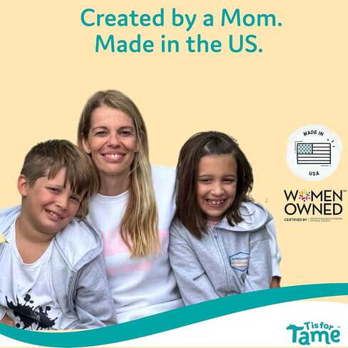 T is for Tame Kids' Hair Taming Cream for Frizz, Flyaways & Bedhead | Leave-in taming cream (3.38 fl oz) w/coconut & jojoba oil, never stiff, sticky or oily, all hair types, made in USA in Kuwait