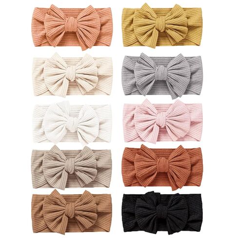 Niceye Baby Girls Headbands with Bows Handmade Hair Accessories Stretchy Hairbands for Newborn Infant Toddler in Kuwait