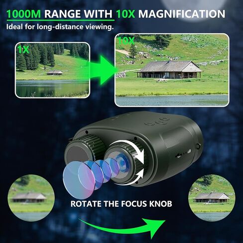 4K Digital Night Vision Binoculars, 10X Zoom, 2.8" HD Display | 4K Digital Night Vision Binoculars with 2.8" HD Screen, 10X Zoom, 1080P Video, Rechargeable Battery, Outdoor Gift Idea in Kuwait
