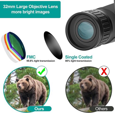 ZZSTAR 12x32 Binoculars with Camera, Large View Binoculars for Adults High Powered, FMC & BAK4 Prism Lens, 2" LCD Display 5MP 1080P Video Photo Recorder, for Bird Watching Hunting Black in Kuwait