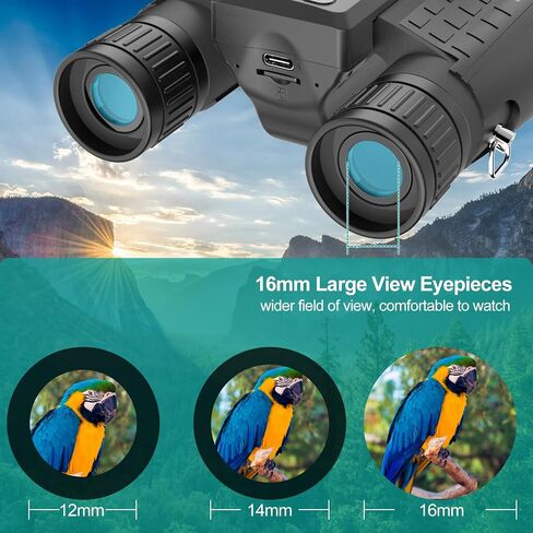 ZZSTAR 12x32 Binoculars with Camera, Large View Binoculars for Adults High Powered, FMC & BAK4 Prism Lens, 2" LCD Display 5MP 1080P Video Photo Recorder, for Bird Watching Hunting Black in Kuwait