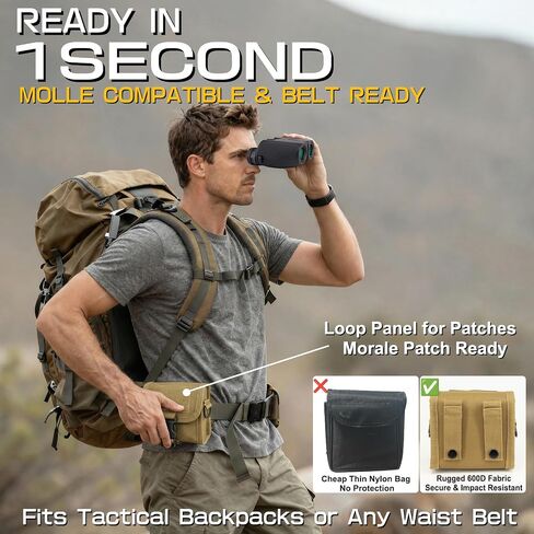12x25 Compact Binoculars for Adults and Kids - Small Pocket Binoculars with 600D MOLLE Pouch - Phone Adapter and Wide Strap for Cruise Travel Hiking Bird Watching Concerts Outdoor Gift in Kuwait