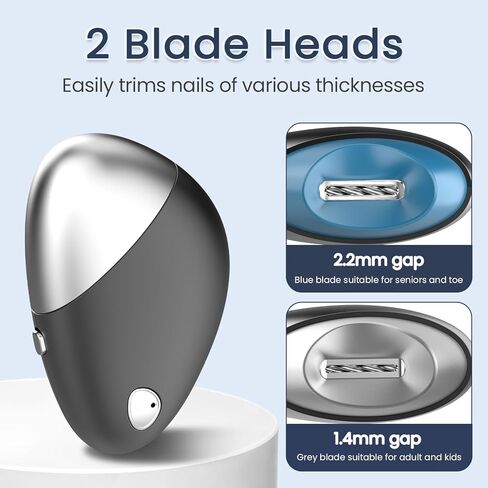 Upgraded Electric Nail Clipper with Thickened Blade Heads, Rechargeable Cordless Automatic Electric Nail File, Easy & Safe Electric Nail Trimmer for Autism Kids, Adult, Seniors Fingers/Toenails in Kuwait