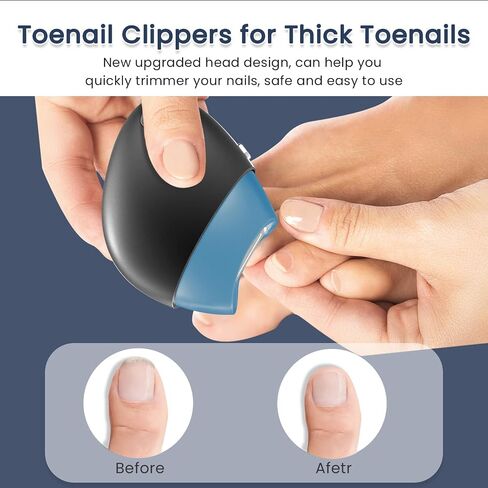 Upgraded Electric Nail Clipper with Thickened Blade Heads, Rechargeable Cordless Automatic Electric Nail File, Easy & Safe Electric Nail Trimmer for Autism Kids, Adult, Seniors Fingers/Toenails in Kuwait