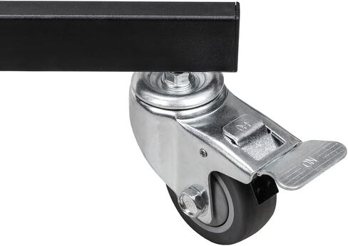 Flashpoint Folding Wheeled Base Stand (Black/Chrome-Plated, 9') | Includes Collapsible Stand, Folding Base and Tool Clip for mobility, lighting and storage in Kuwait