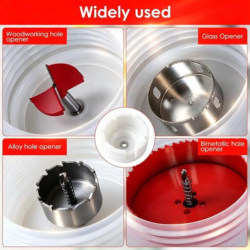 17Pack Diamond Hole Saw Drill Bit Set for Ceramic Glass Tile Granite Marble | 12 Brazed Tile Hole Saw Diamond Core Drill Bits, 3 Pilot Drill Bits, 85mm Dust Cover & Automatic Center Punch in Kuwait
