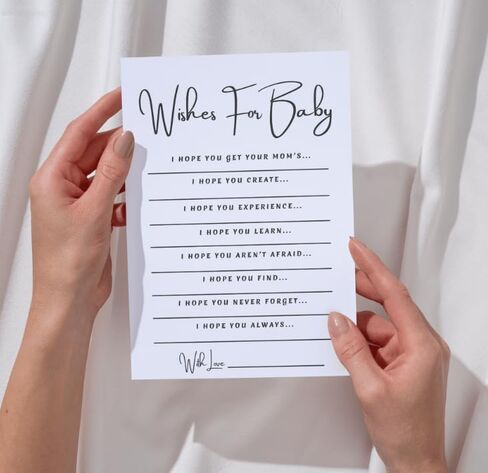 Baby Shower Wishes for Baby Cards, Keepsake Baby Shower Activity for Guests, 25 Cards, Memory Cards for Baby Book in Kuwait