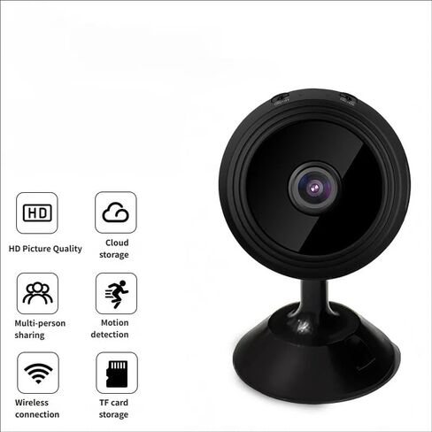 1080P Mini WiFi Hidden Camera, Wireless Indoor Security Camera with Night Vision & Motion Detection, Live Stream IP Nanny Cam for Home, Office, Baby Monitor, Compact Spy Camera (Black) in Kuwait