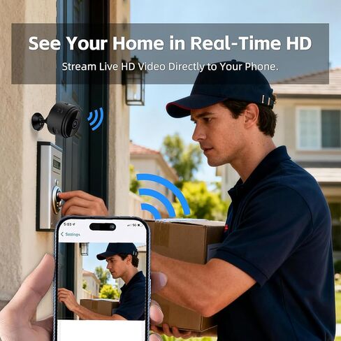 Hidden Camera WiFi 1080P - Nanny Cam for Home Security with Phone App, Motion Detection Alerts & Night Vision - Indoor Wireless Pet Camera & Baby Monitor with Remote Access in Kuwait