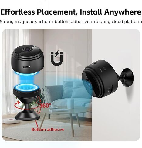 Hidden Camera WiFi 1080P - Nanny Cam for Home Security with Phone App, Motion Detection Alerts & Night Vision - Indoor Wireless Pet Camera & Baby Monitor with Remote Access in Kuwait
