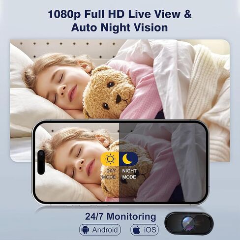 Mini Camera, 1080P Wireless Small Camera - Indoor Security Cameras with Night Vision & Motion Detection, APP Control Nanny Cam for Home, Office, Kids, Pet Monitoring, Miniguard Cam, SD/Cloud Storage in Kuwait