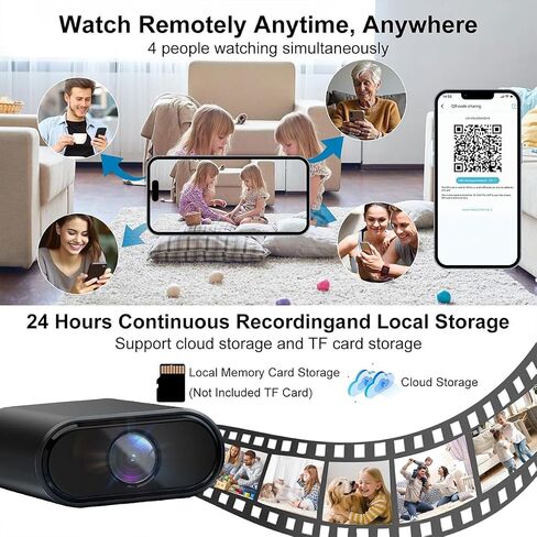 Mini Camera, 1080P Wireless Small Camera - Indoor Security Cameras with Night Vision & Motion Detection, APP Control Nanny Cam for Home, Office, Kids, Pet Monitoring, Miniguard Cam, SD/Cloud Storage in Kuwait