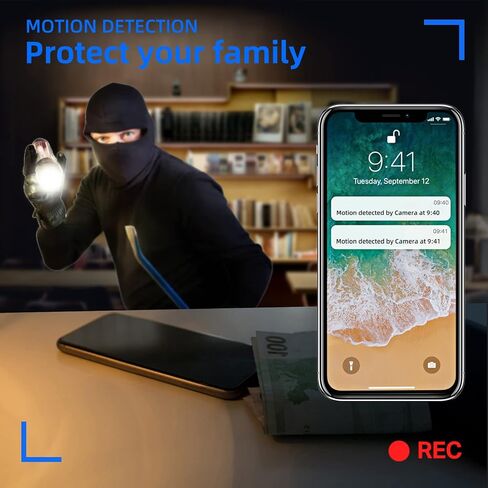 3-in-1 Hidden Camera Clock, Wireless Spy Cameras with Night Vision/Motion Detection Alarm/App Control/SD Storage/Nanny Cam for Home Security Indoor. in Kuwait