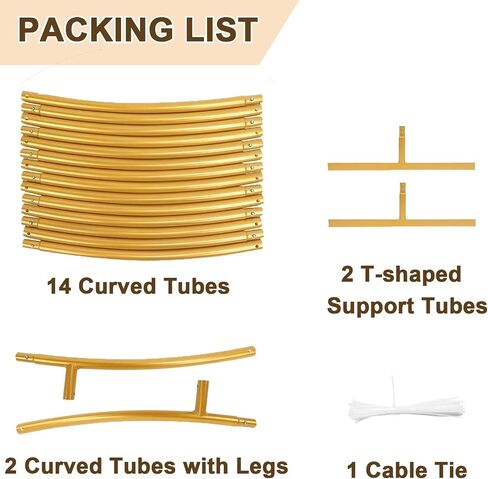 Chamvis Metal Round Balloon Arch Kit, 7.2ft (2.2m) Golden Round Arch Stand Kit: Garden Plants Vines Climbing Frame for Wedding Birthday Photo Background Party Supplies Decorations in Kuwait