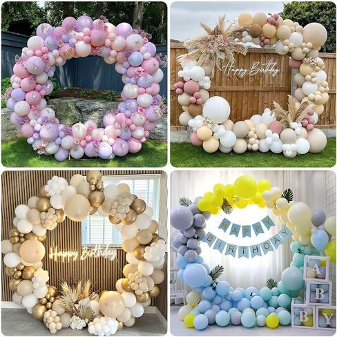 Chamvis Metal Round Balloon Arch Kit, 7.2ft (2.2m) Golden Round Arch Stand Kit: Garden Plants Vines Climbing Frame for Wedding Birthday Photo Background Party Supplies Decorations in Kuwait