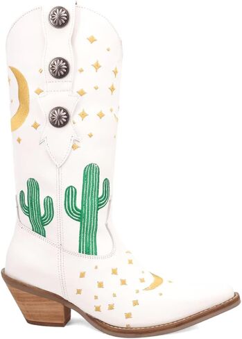 Dingo Womens Pachita Embroidered Graphic Snip Toe Casual Boots Mid Calf Mid Heel 2-3" in Kuwait