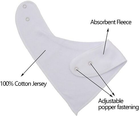 Cotton White Bandana Drool Bibs for Baby Girl Boys for Drooling and Teething for 8 Pack in Kuwait