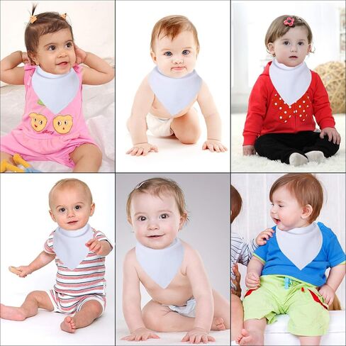 Cotton White Bandana Drool Bibs for Baby Girl Boys for Drooling and Teething for 8 Pack in Kuwait