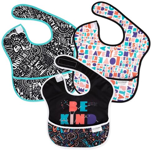 Bumkins Bibs for Girl or Boy, SuperBib Baby and Toddler for 6-24 Months, Essential Must Have for Eating, Feeding, Baby Led Weaning Supplies, Mess Saving Catch Food, Waterproof Fabric 3-pk Desert Boho in Kuwait