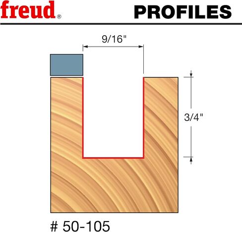 Freud 50-105: 9/16" (dia.) Top Bearing Flush Trim Bit with 1/4" shank, 3/4" carbide height in Kuwait