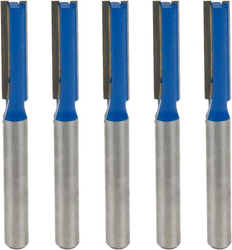 Straight Woodworking Router Bit 1/4" Shank, 3/8" Cutting Dia 5pcs | Double Flutes Woodworking Milling Cutter Tools for Hardwood & Softwood Carving Milling in Saudi Arabia