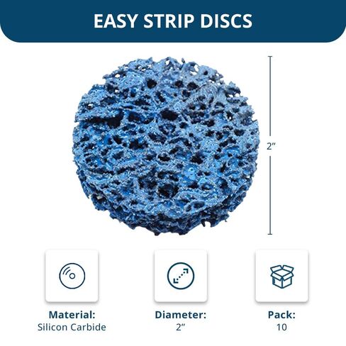 Benchmark Abrasives 2" Quick Change Non Woven Nylon Easy Strip Discs for Sanding Polishing Paint Removal with Male R-Type Backing Use with Die Grinder - (10 Pack) in Kuwait