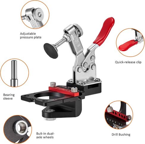 Door Concealed Hinge Jig with Quick Clamp, 35mm Cabinet Door Concealed Hinge Hole Drill Jig with Adjustable Edge Distance, Easy for Cabinet Door Install and DIY Woodworking in Kuwait