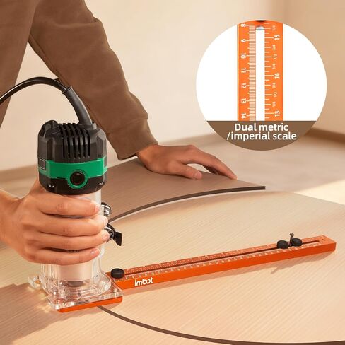 Imbot Router Circle Cutting Jig Adjustable Woodworking Cabinet Hardware | 4-in-1 Router Jig: Circle Cut, Arc Route, Mill Groove & Guide Bushing. 7–48 Range. Laser Scale. Aluminum in Kuwait