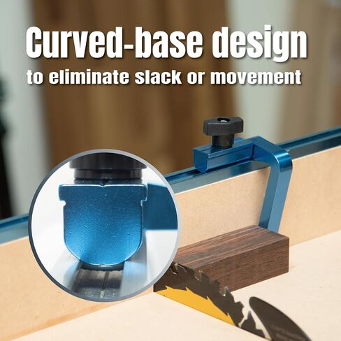 POWERTEC 3" Fence Flip Stop, Patent Pending Curved-Based T Track Stop for Miter Saw, Table Saw, Drill Press, Router Table, Miter Gauge, T Track Accessories with T Bolt for Woodworking (72041) in Kuwait