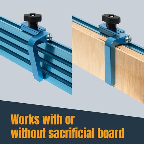 POWERTEC 3" Fence Flip Stop, Patent Pending Curved-Based T Track Stop for Miter Saw, Table Saw, Drill Press, Router Table, Miter Gauge, T Track Accessories with T Bolt for Woodworking (72041) in Kuwait