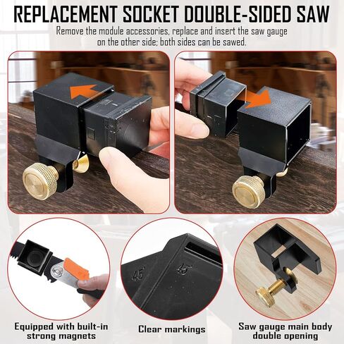 Dovetail Jigs Guide with 8 Magnetic Modules, Hand Saw Cutting Gauge, Wood Joints Saw Guide for Woodworking in Kuwait