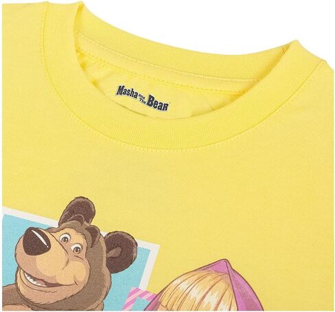 Masha the Bear baby girls Friends Forever Printed Comfy Dropwaist Style, Machine Washable T-Shirt Dress, Goldfinch, 4T in Kuwait