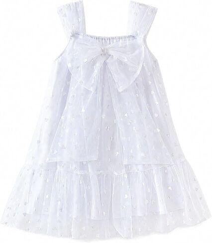 Toddler Girls Tulle Dress Bow Back Birthday Wedding Party 18M-6Y in Kuwait