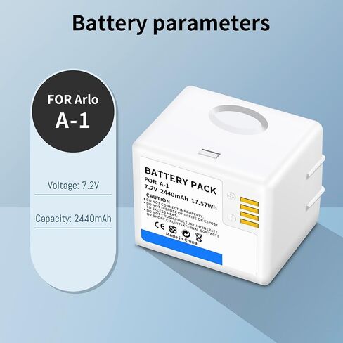 A-1 Battery Replacement Compatible with Arlo Pro, Pro 2, VMC4030 VMC4030P | VMS4230 VMS4430 VMS4530 VMS4230P VMS4430P VMS4530P-100NAR VMA4400 A-1B A-1C A1 Batteries in Kuwait