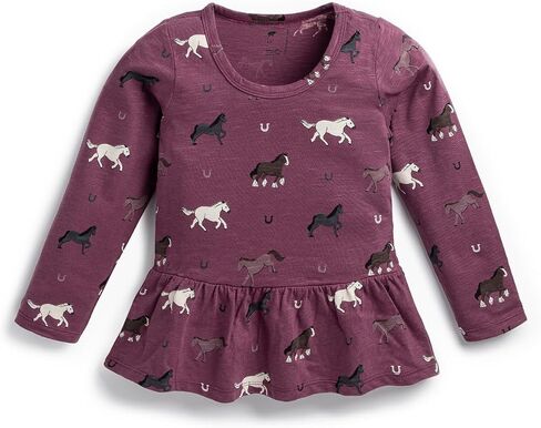 Monica + Andy Baby-Girls Organic Long Sleeve Peplum Tee in Kuwait