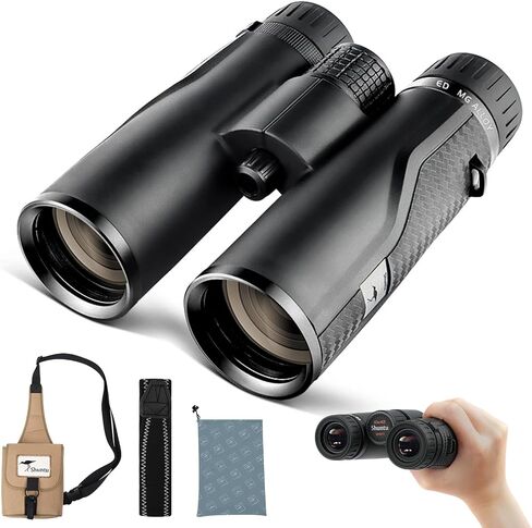 Premium ED HD Binoculars 10x42 for Adults, Waterproof & Fogproof with Magnesium Alloy Body, BAK4 Prism - High Power Binoculars for Bird Watching, Hunting, Travel & Outdoor Sports, Compact in Kuwait