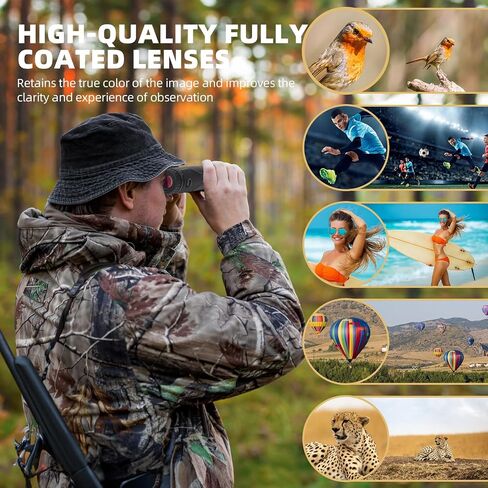 Premium ED HD Binoculars 10x42 for Adults, Waterproof & Fogproof with Magnesium Alloy Body, BAK4 Prism - High Power Binoculars for Bird Watching, Hunting, Travel & Outdoor Sports, Compact in Kuwait