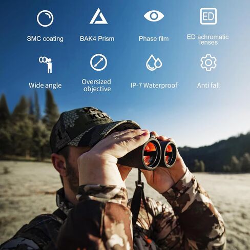 Premium ED HD Binoculars 10x42 for Adults, Waterproof & Fogproof with Magnesium Alloy Body, BAK4 Prism - High Power Binoculars for Bird Watching, Hunting, Travel & Outdoor Sports, Compact in Kuwait