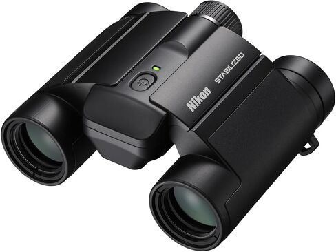 Nikon STABILIZED 10x25 Binoculars - Optical Image Stabilization, Blur-Free View, Waterproof Design, 10x Magnification for Hunting, Birdwatching & Outdoor Activities | 10x Magnification, 25mm Objective, Nikon Image Stabilization, 5.4 Degree Field of View,  in Kuwait