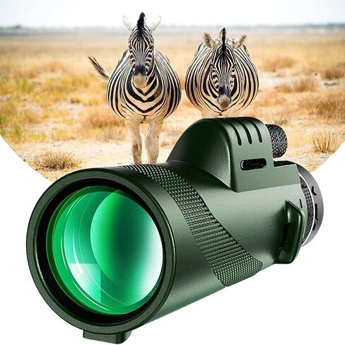 360 Military-Grade Magnification, Night Vision, with Adapter & Tripod, Bak4 Prism, Clear Low Light Vision for Bird Watching, Camping, Travel (Black, 40x60) in Kuwait