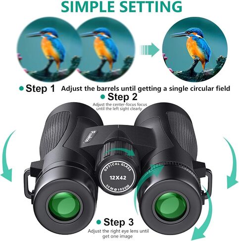 Monocular 12x42 Roof Prism Binoculars for Adults -Monoculars for Adults High Power with BAK4 Prism & FMC Lens, Suitable for Bird Watching Hunting Hiking Camping in Saudi Arabia