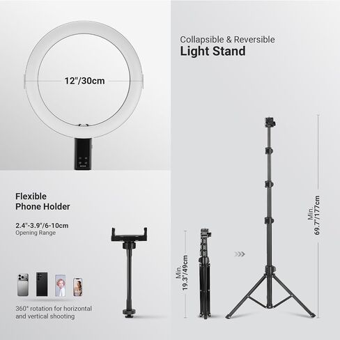 NEEWER 18" Ring Light, Wireless Professional Edge Lit Lighting with Tripod Stand, 45W 2900K-7000K CRI97+, 14.4V 3500mAh Battery, Phone Selfie Video Makeup Studio Streaming Photography, RB18B in Saudi Arabia