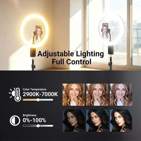 NEEWER 18" Ring Light, Wireless Professional Edge Lit Lighting with Tripod Stand, 45W 2900K-7000K CRI97+, 14.4V 3500mAh Battery, Phone Selfie Video Makeup Studio Streaming Photography, RB18B in Saudi Arabia