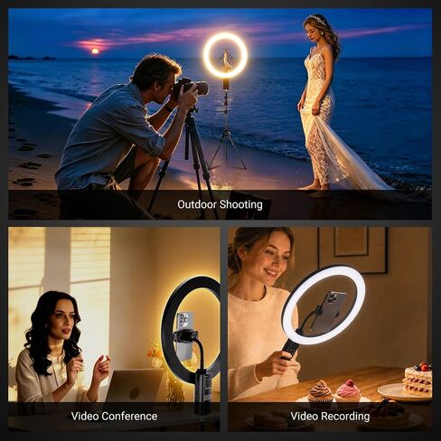 NEEWER 18" Ring Light, Wireless Professional Edge Lit Lighting with Tripod Stand, 45W 2900K-7000K CRI97+, 14.4V 3500mAh Battery, Phone Selfie Video Makeup Studio Streaming Photography, RB18B in Saudi Arabia
