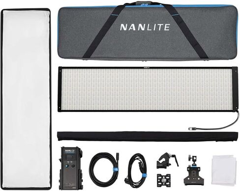 Nanlite Pavoslim 240cl 4x1' Rgbww LED Panel with Softbox and Eggcrate | 4x1' Rgbww 2700-7500K LED Panel, 260W, Cri 96/tlci 97, Lumenradio Crmx, V-Mount and AC Power in Kuwait