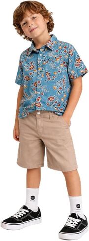 Volcom Toddler Boys 2-Piece Set - Button-Down Shirt & Stretch Twill Shorts | Adjustable Waistband for All-Day Comfort, Breathable Fabric Works Dressy or Casual for Brunch, School or Weekend Outings in Saudi Arabia