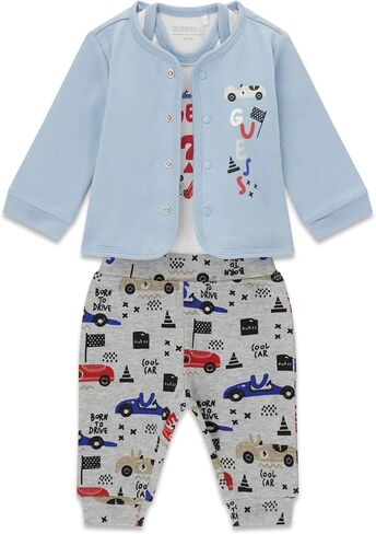 GUESS Baby Boys' Eco Long Sleeve Reversible Top, Short Sleeve Body and Pants in Kuwait